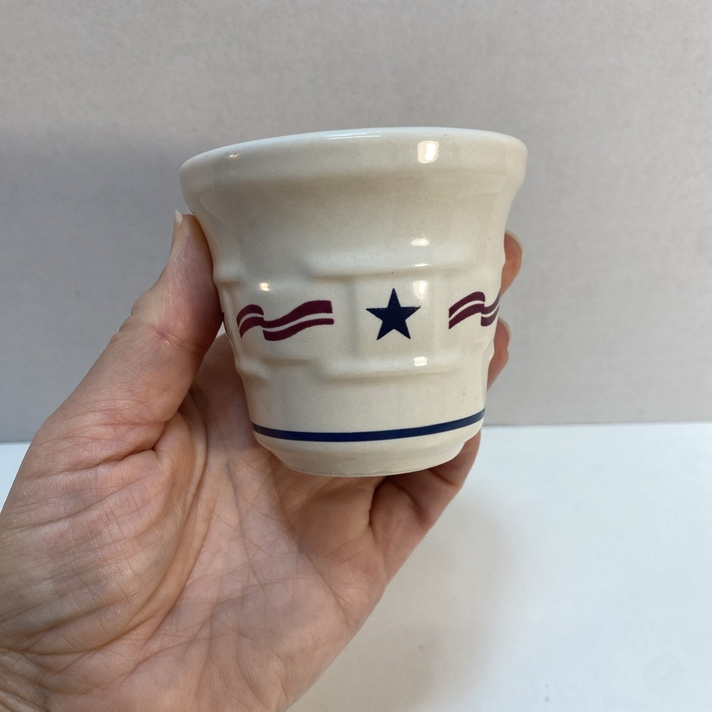 Longaberger All American Stars Stripes Patriotic Votive Candle Holder USA Made‎